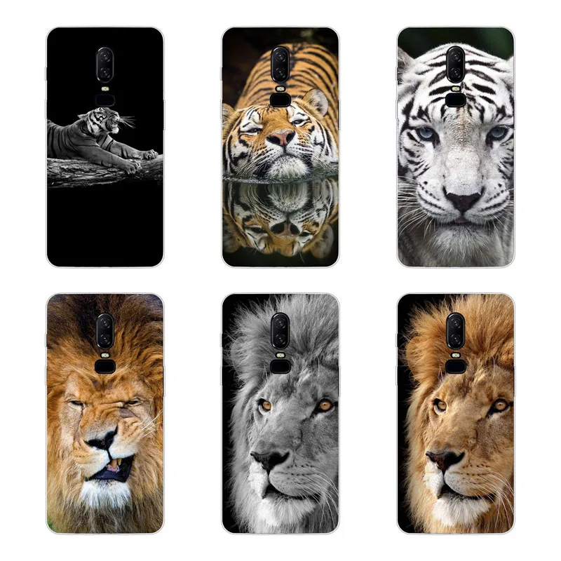 oneplus 6 Case Silicon tigon beast Painting Soft TPU Back Cover for one plus Protect Phone cases shell |