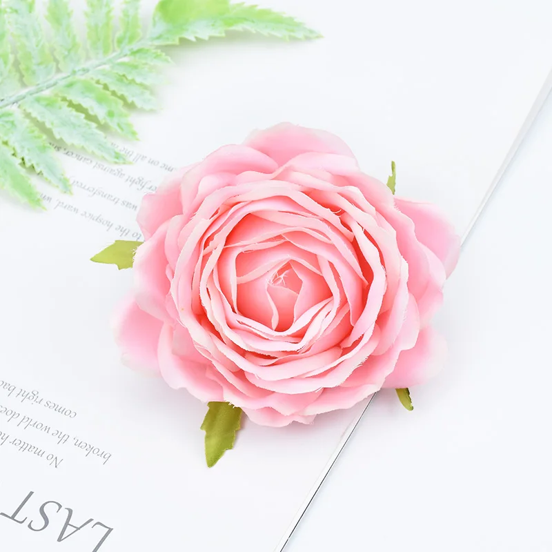 pink Высокое качество 8 см Шелковая головка розы цветок стены Искусственные декоративные цветы для скрапбукинга поддельные растения Свадебные украшения дома - Цвет: pink