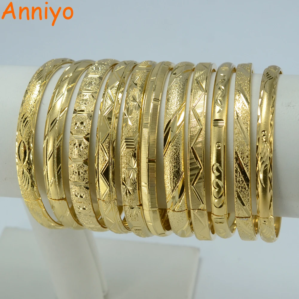Anniyo (одна штука) оптовая продажа Дубайский браслет ювелирные изделия золотой