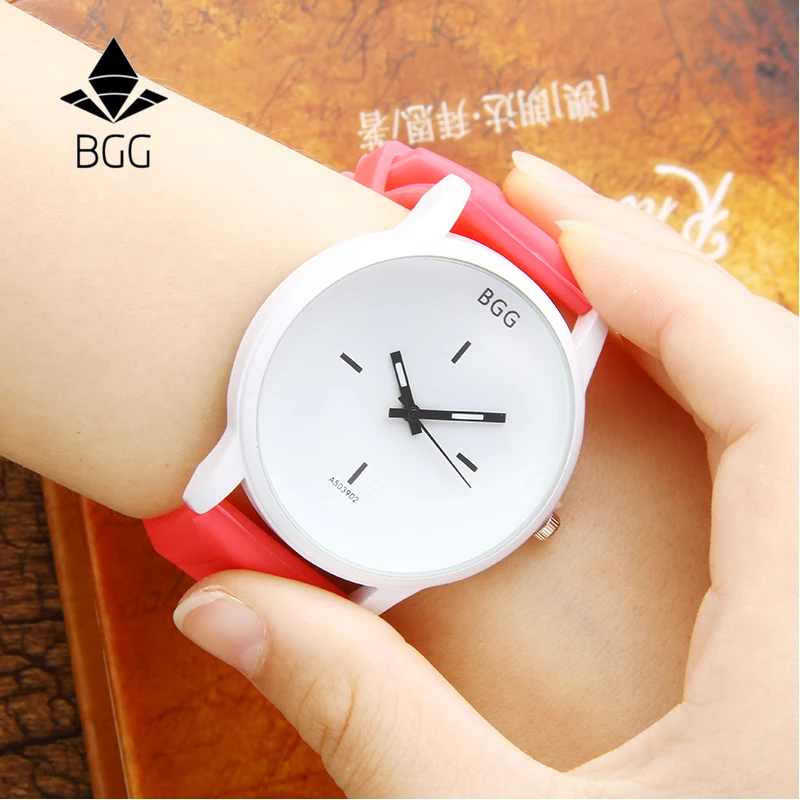 Оригинальный мягкий силиконовый ремешок желейные кварцевые часы с большим