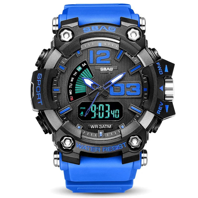 Новинка 2019 мужские часы спортивные водонепроницаемые светодиодный цифровые с