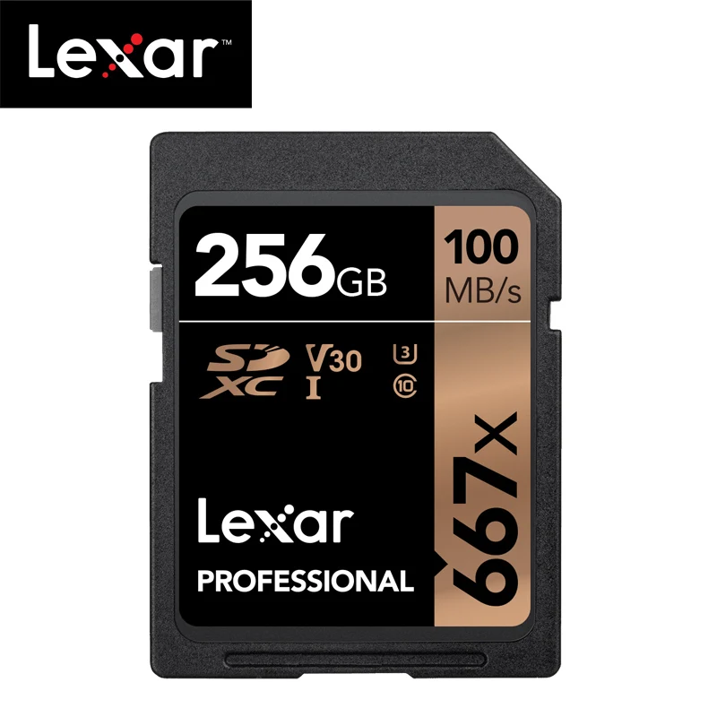 Оригинальный Lexar 667x до 100 МБ/с. флэш-карта памяти SD 64 Гб 128 V30 UHS-I U3 высокоскоростная