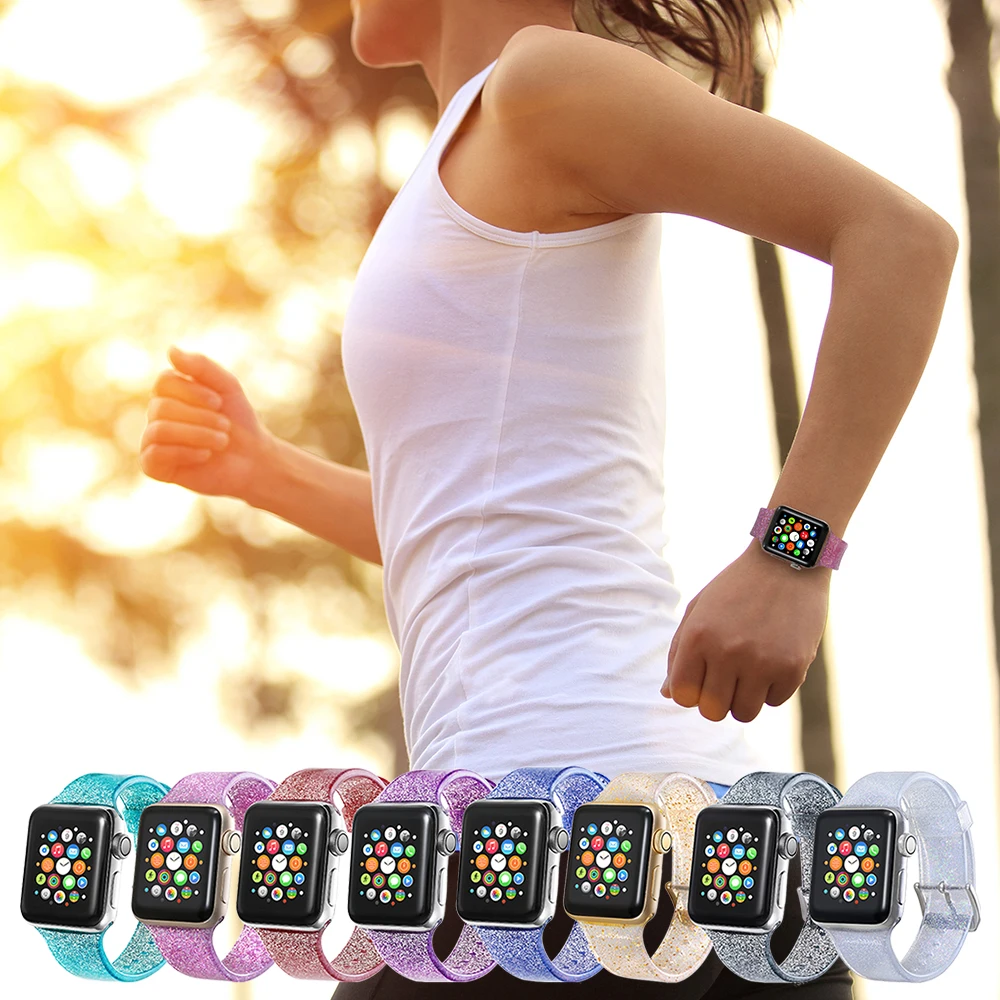 Силиконовый ремешок Laforuta для Apple Watch 40 мм 44 iWatch водонепроницаемый прозрачный