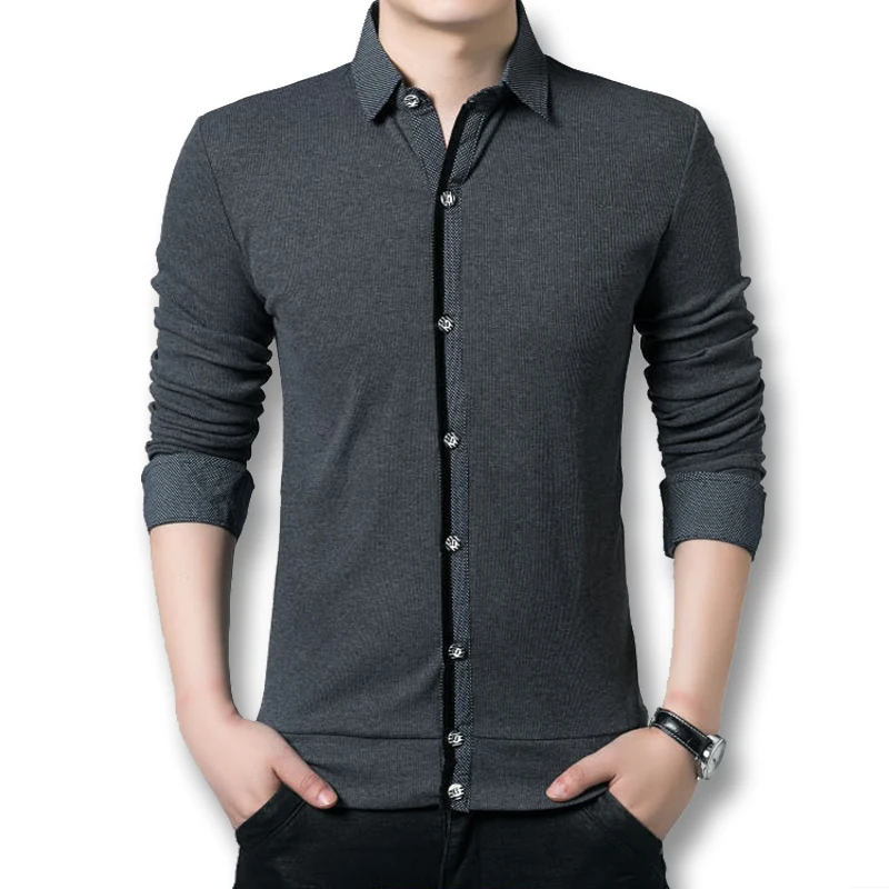 Icpans мужские демисезонные футболки Camiseta Maculina повседневные смарт с длинными