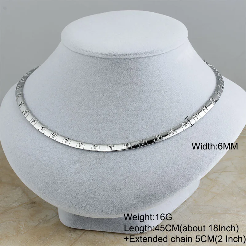 Necklace Silver 6MM Модное ожерелье с крестом из нержавеющей стали для женщин золотого/серебряного цвета, Массивное колье-ошейник, массивное ювелирное изделие, подарок - Окраска металла: Necklace Silver 6MM