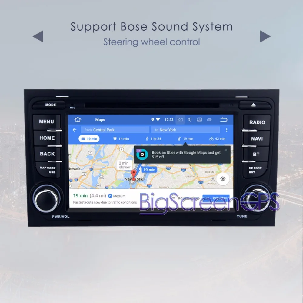 7 &quotAndroid 8 0 Восьмиядерный 2 din автомобильный DVD CD плеер GPS навигация для Audi A4 S4 RS4 2003