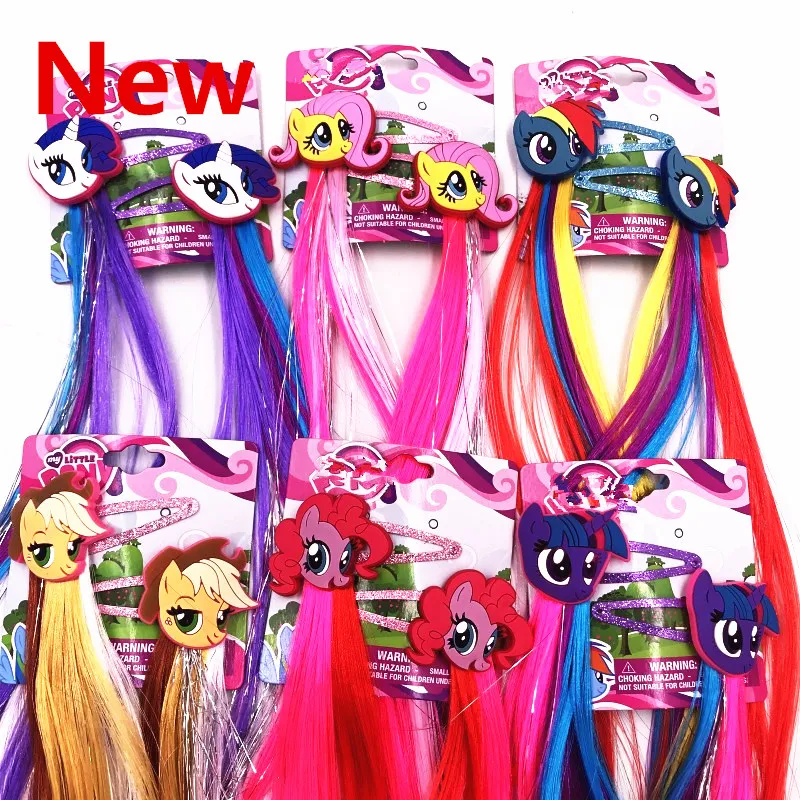 2 шт. My Little Poni милая одежда с героями мультфильмов заколки для волос из ПВХ девочек