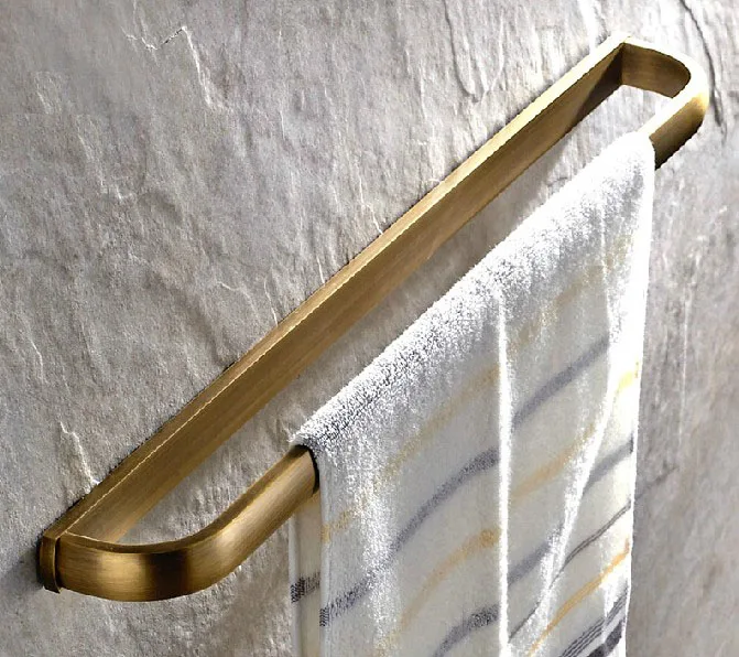 

Wall Mounted Vintage Retro Antique Brass Square Style Bathroom Single Towel Bar Towel Rail Holder Bathroom Accessory mba174