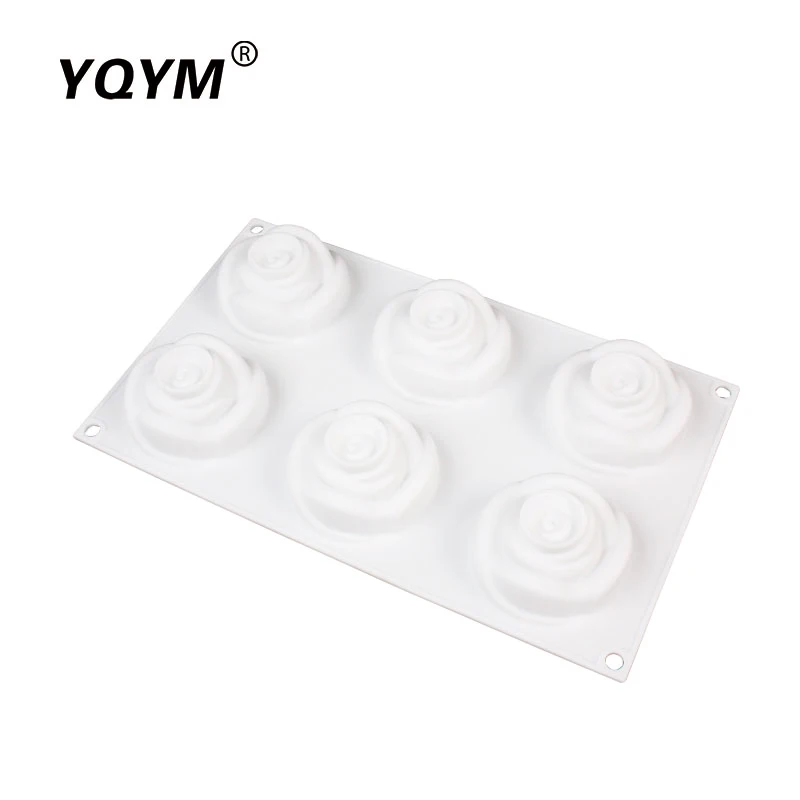 Yqym3D формы для выпечки в виде Розы выпечка десерт Алмазный кондитерский мусс