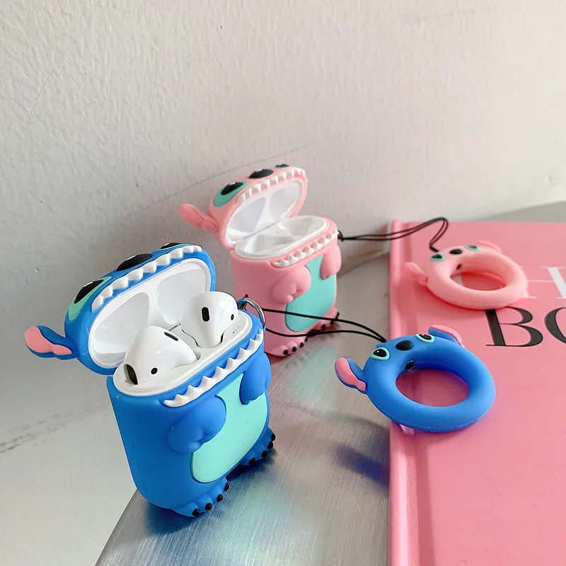 Чехол для наушников AirPods с милым мультяшным стежком чехол Apple Airpods 2 силиконовый