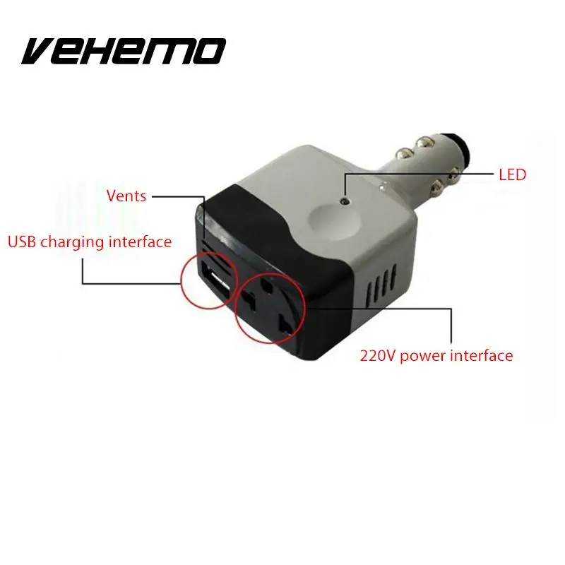 Dc12/24 AC220V внутренний автомобильный адаптер эффективный зарядное устройство Conventer