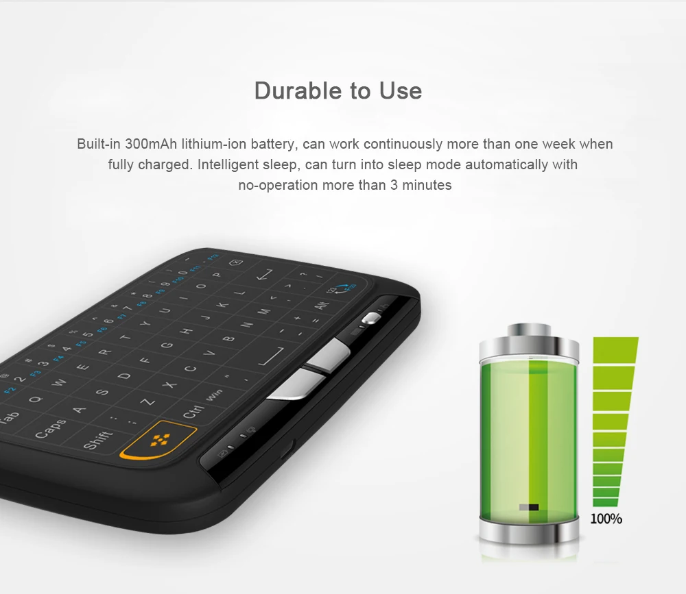 AMOBSAT H18 Mini USB 2,4 Ghz Беспроводная виртуальная клавиатура Touchpad мыши воздуха Мышь резина с Li Батарея для ПК Xbox 360 PS4 ТВ коробка