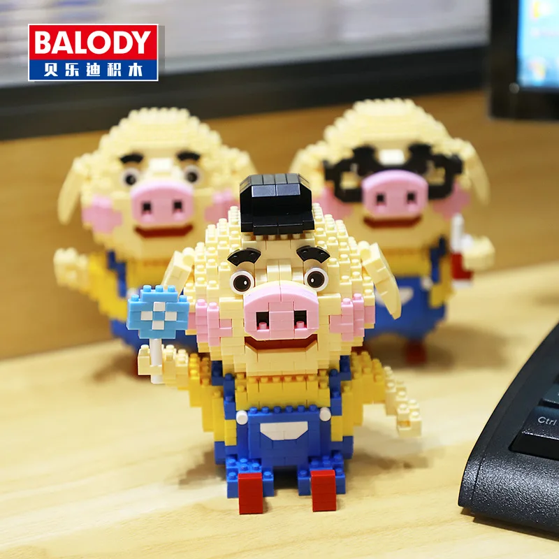 Balody 721 шт. Pigsy милый 18083 свинья Игрушечная модель животного DIY Diamond Мини