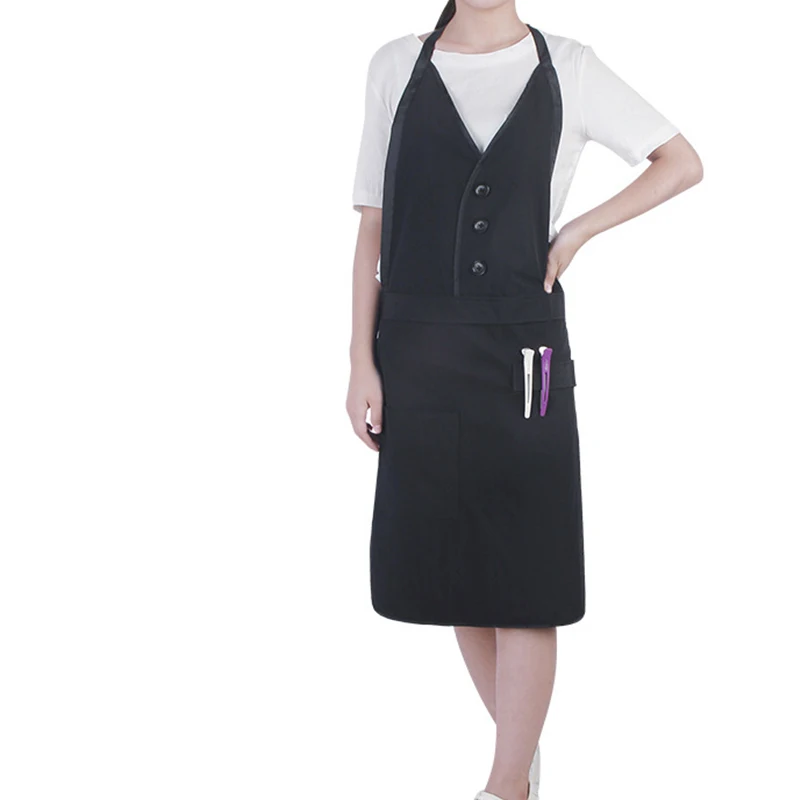 Parrucchiere Черный Модный салонный фартук для стрижки волос передняя и задняя накидка