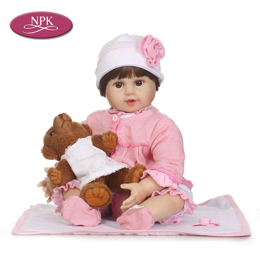 NPK 55 см Bebes силиконовая кукла для новорожденных девочек Реалистичная маленьких