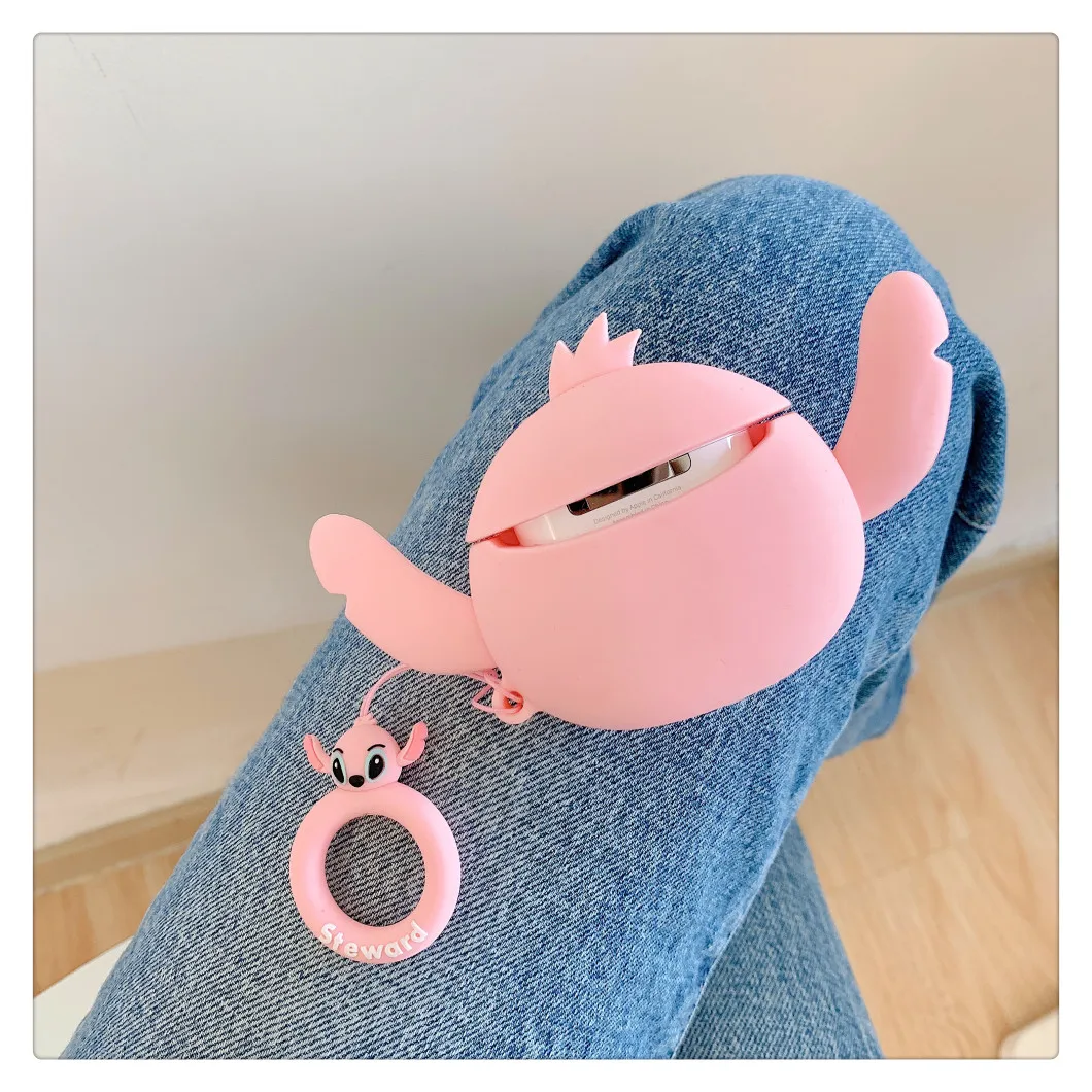 Popular Cute Cartoon Stitch Angel Shockproof Earphone Cases For Apple Airpods 1 2 Silicone Protection Earphone Cover Accessories