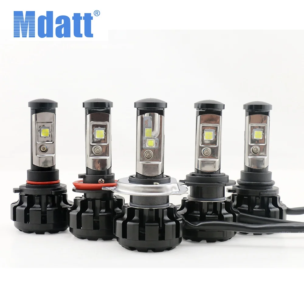Mdatt Автомобильный светодиодный фары комплект H4 H7 H11 9005 9006 w/XHP50 чипы замена лампы 6000