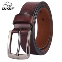 cukup 2022 new mens simple design pin buckles metal belt mens good quality genuine leather accessories jeans 3 8cm wide nck681