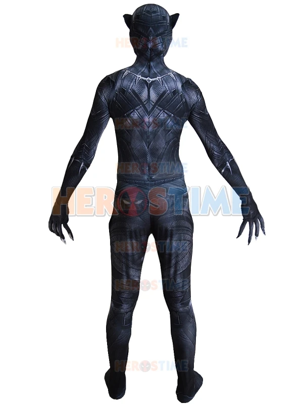 Новинка 2018 3D оттенок для гражданских войн Черная пантера костюм спандекс полный
