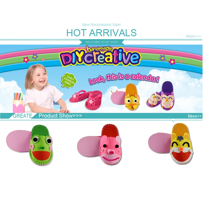 New arrive girls Creative Handicraft toys Cartoon animal style slippers Material Handmade DIY Art &amp Craft TX-147 | Игрушки и хобби