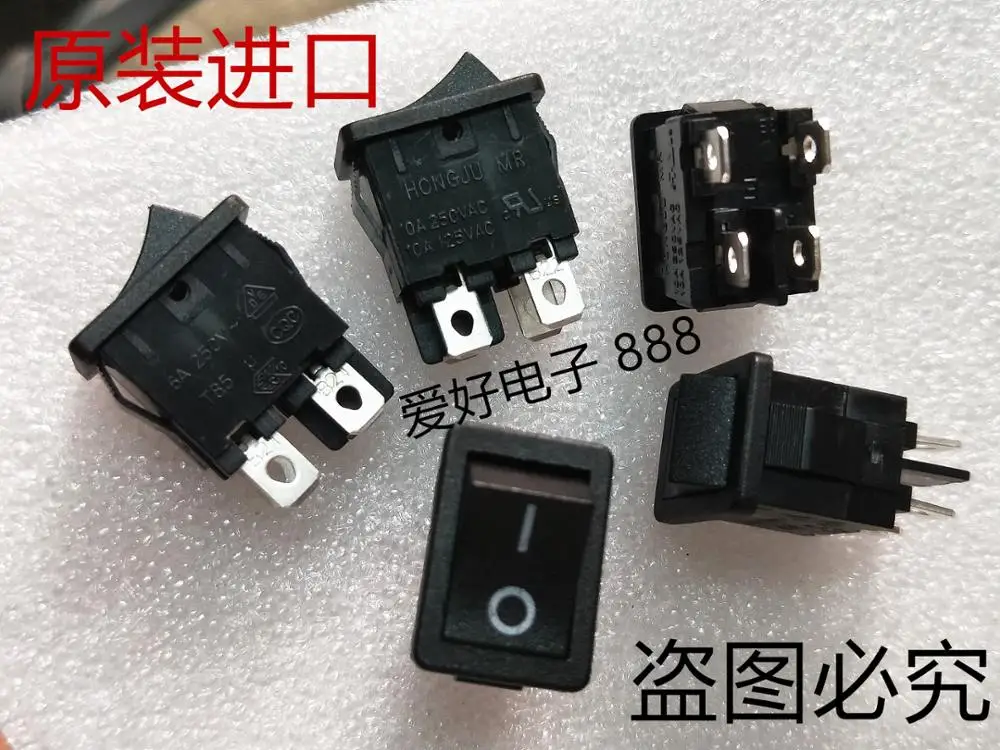 

Оригинальный новый 100% клавишный выключатель, черный переключатель деформации, 4pin 6A250V 10A125VAC 10A250VAC