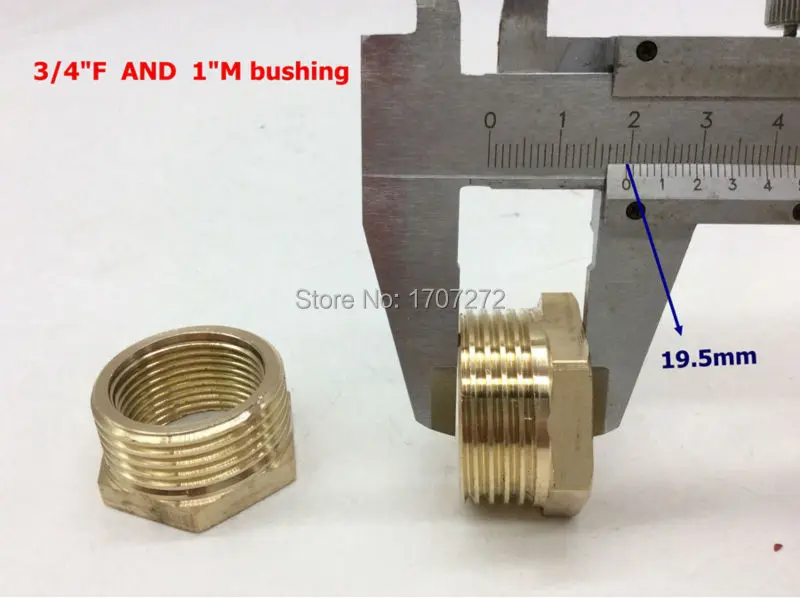 2 шт. 1 &quotMale 3/4&quot Female Inch BSP Длина втулки 19 5 мм латунный Соединительный соединитель