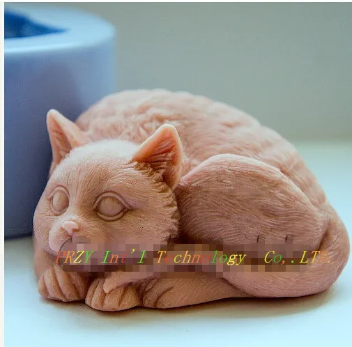 DIY Горячая 3D кошка в форме силиконовые формы мыла помадка торт украшения Плесень ручной работы мыло плесень
