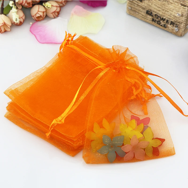 

11x16cm Organza Wedding Favour Gift Candy Bags Jewelry Pouches 500pcs Orange Color