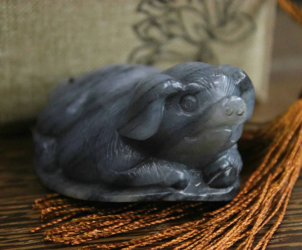 6cm Chinese Xin Jiang 100% Hetian Jade Jadeite Lucky Pig Coin Pendant Necklace | Украшения и аксессуары