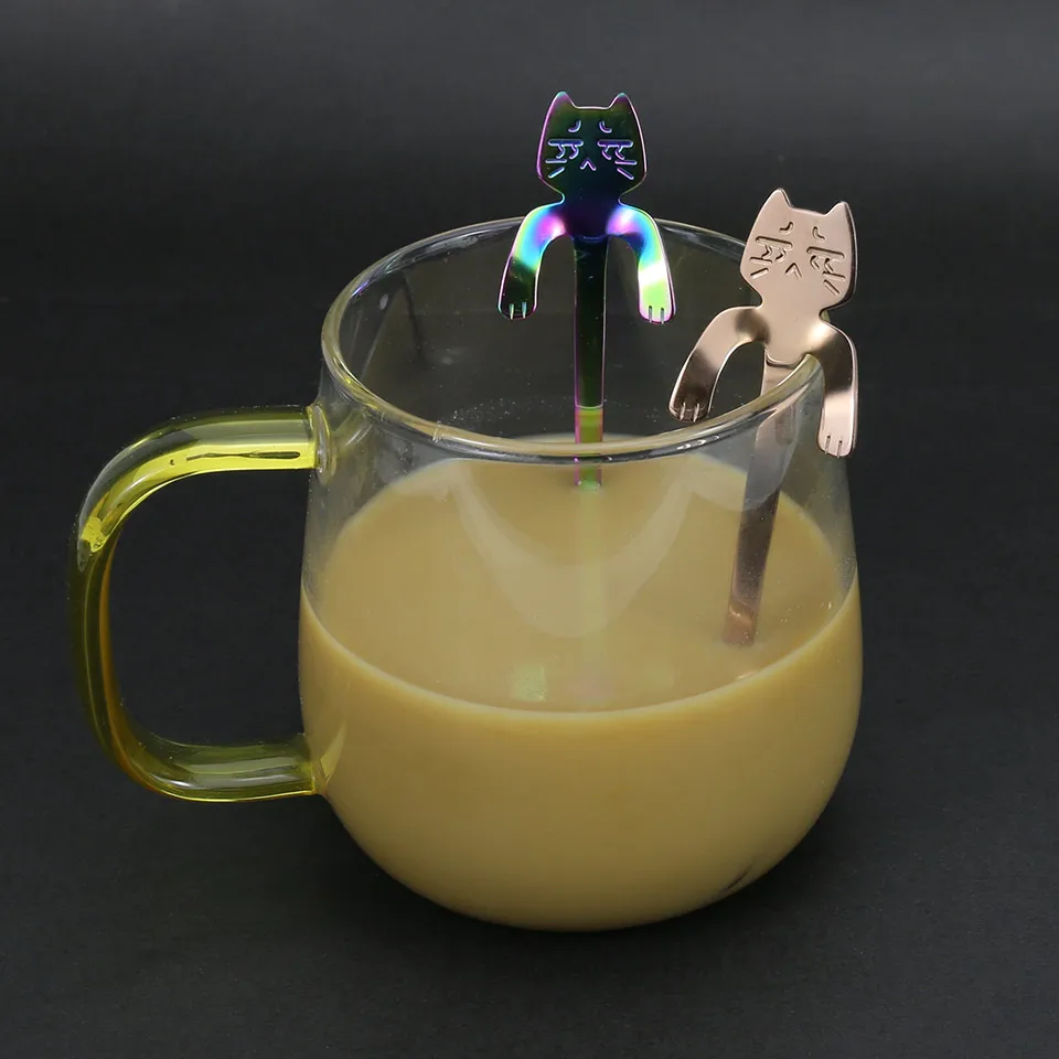 Кофейная ложка Cry Face Cat подвесная из нержавеющей стали милая Повседневная посуда