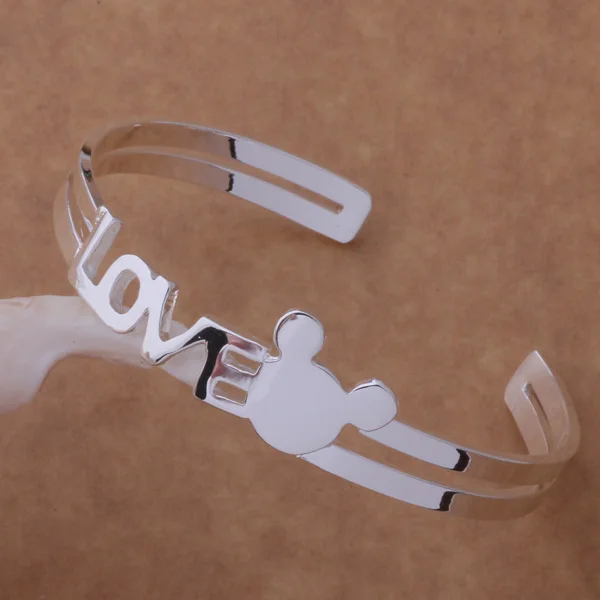 Оптовая продажа браслет серебряного цвета AB074 модные ювелирные украшения love micky