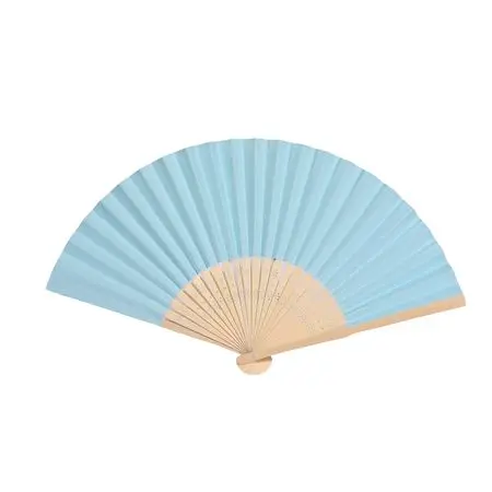 Light blue 50 шт. персонализированные Выгравированные складные бумажные веерные складные винтажные бумажные веера для свадебной вечеринки подарок для детского душа - Цвет: Light blue