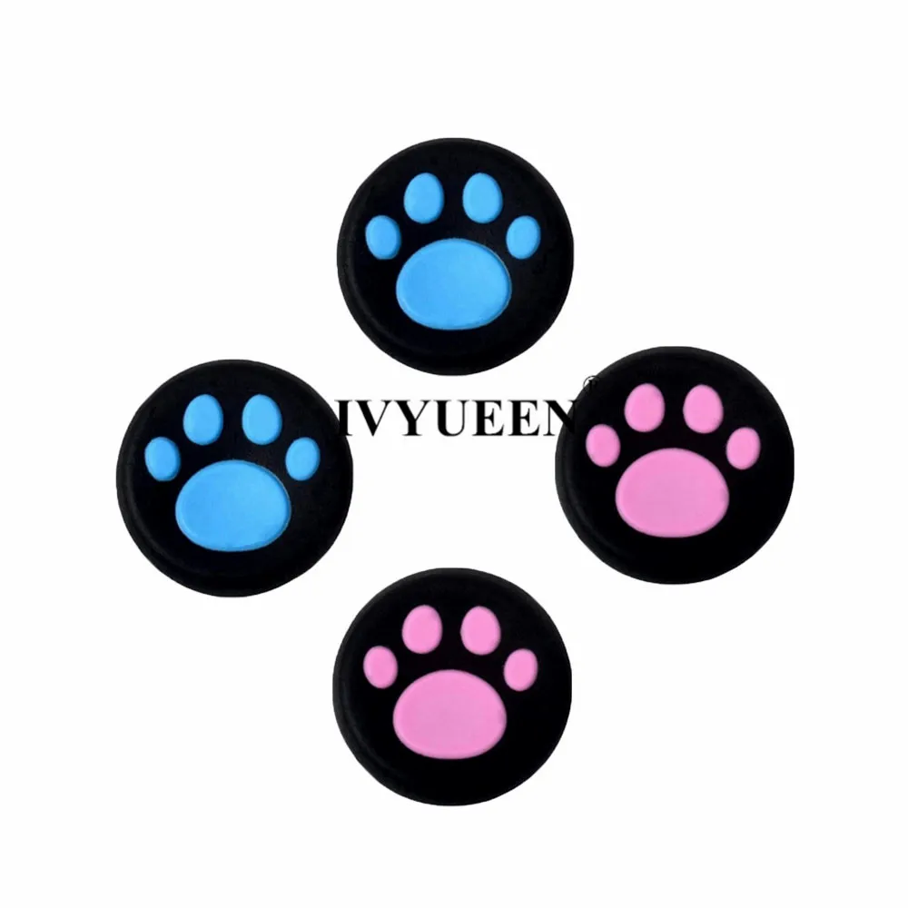 2 Blue 2 Pink IVYUEEN, 4 шт., силиконовые аналоговые ручки с когтями для большого пальца, для shand Switch PRO, ручка контроллера, колпачки для NS PRO, джойстик, ручка, крышка - Цвет: 2 Blue 2 Pink