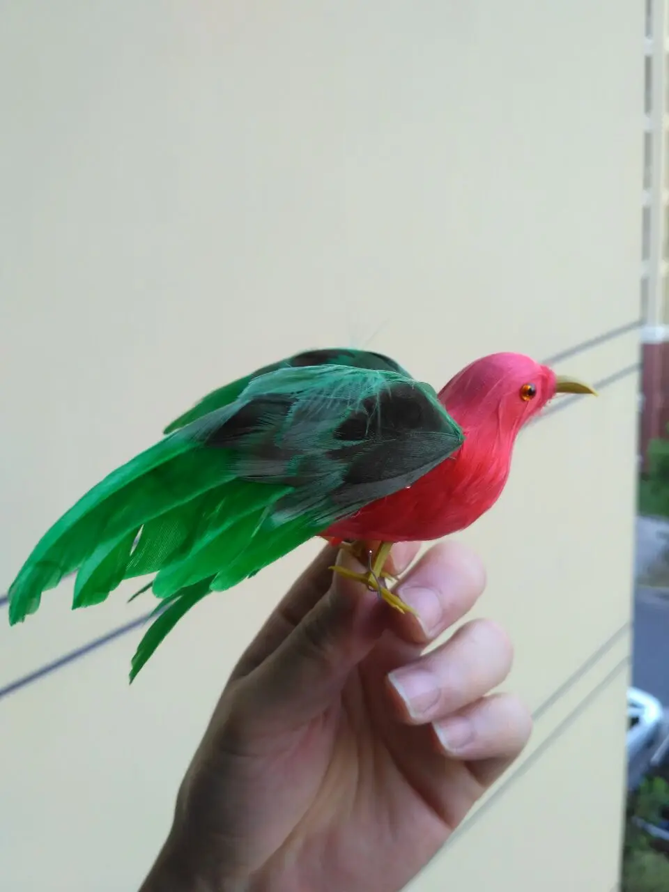 

Маленькая милая имитация Красной и зеленой птицы, модель из пенопласта и пуха, искусственные крылья, подарок около 15x12 см, 1255