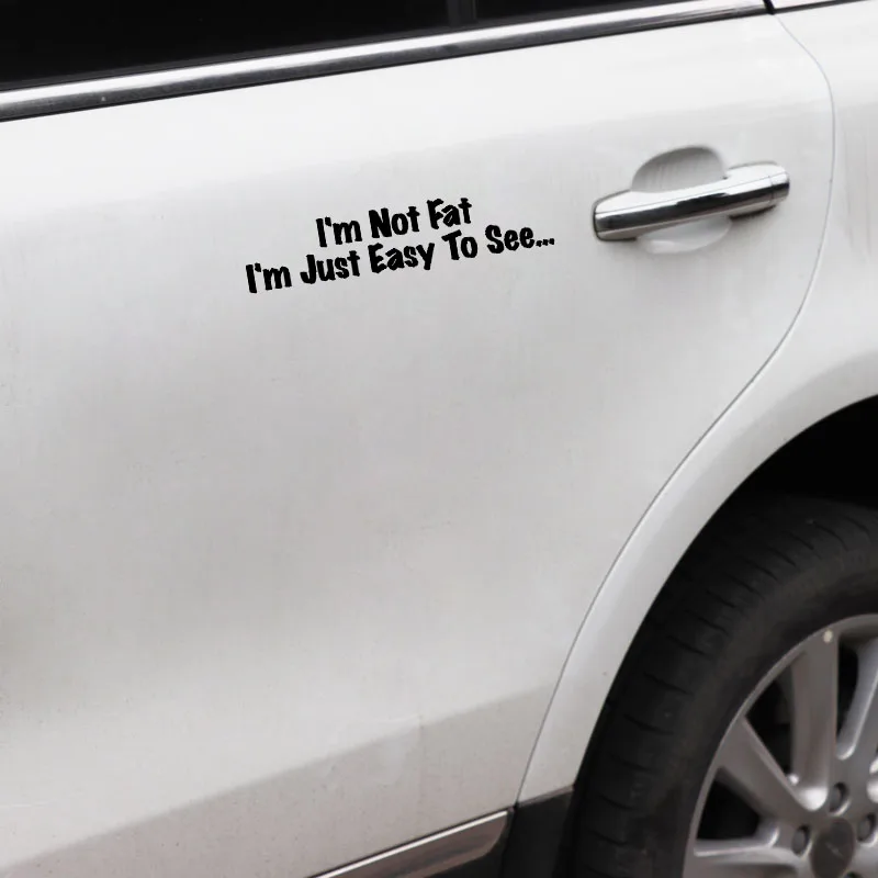 YJZT 19.5CM*4.4CM Fun I'm Not Fat Just Easy To See Vinyl Car Window Sticker Black Silver Decal C11-1699 | Автомобили и