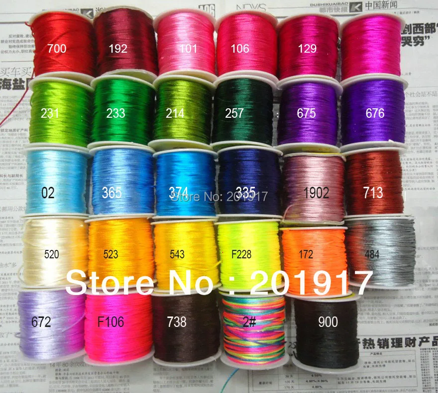100% Nylon Cord ! 1.5mm Macrame  Rope Cords-800m/10rolls-Chinese Knot String Beading cord-DIY Jewelry Accessories