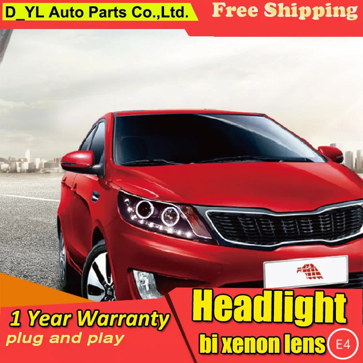Автостайлинг для Kia K2 фары 2011 2015 светодиодные головная лампа Светодиодные ДХО