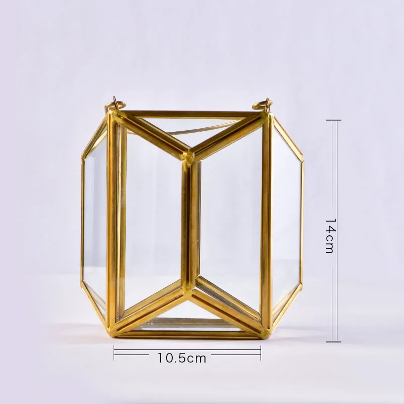 Polygonal medium Золотой геометрический подсвечник Свадебные романтические нордические латунные подсвечники декоративные латарные свечи украшение дома 50ch028 - Цвет: Polygonal medium