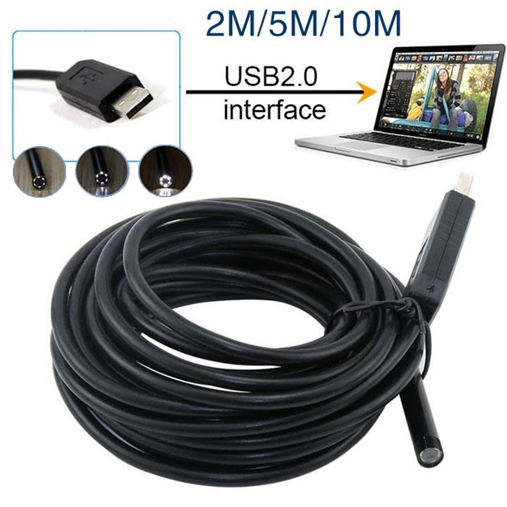Gizcam 2/5/10 м 5 мм 6LED USB IP67 Водонепроницаемый эндоскопических исследований Snake Video