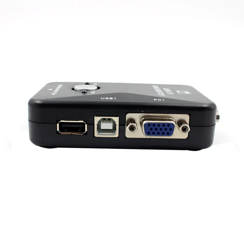 2 порта USB VGA KVM переключатель коробка для мыши Клавиатура монитор общий компьютер PC USB VGA KVM переключатель коробка May.8