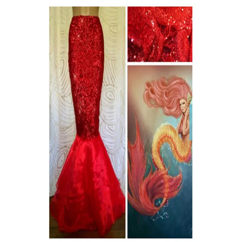 Женская юбка годе Fantaisie длинная макси для рождественской вечеринки|long maxi skirt|mermaid