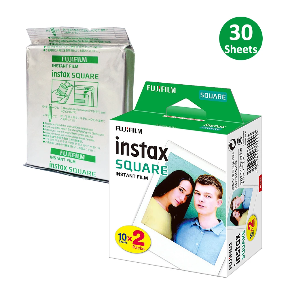 Квадратная пленка 30 листов белая краевая фотобумага для Fujifilm Instax SQUARE SQ6 SQ10 SQ20