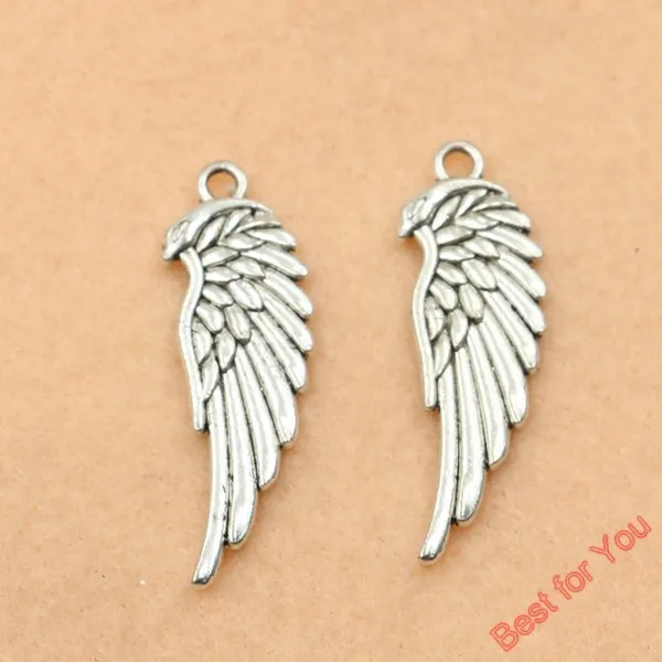Посеребренные бусины с крыльями ангела в античном стиле Подвески для