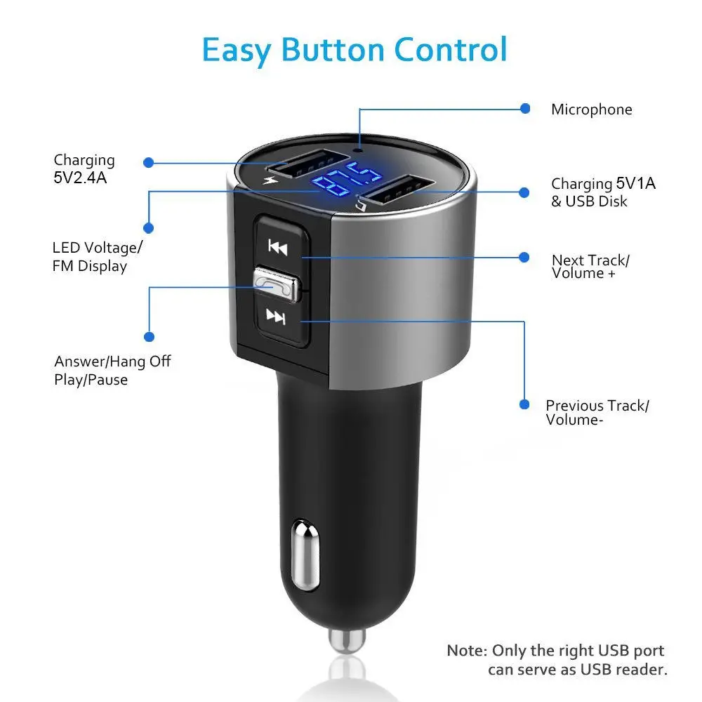 Интеллектуальный Bluetooth FM передатчик двойной USB Радио стерео автомобильный