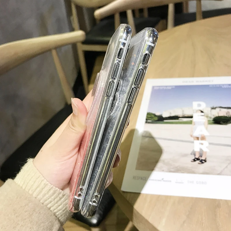 Чехол для телефона Tfshining с жидким сердцем и блестками iPhone 7 8 Plus 6 6S X XR XS Max Smile Face Clouds