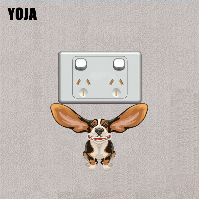 Переключатель YOJA A Dog с большими ушами крутая Наклейка на стену комнатный декор