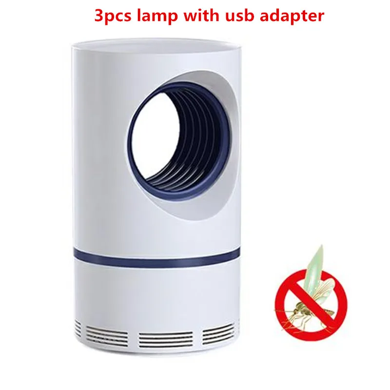 3pcs with usb Низковольтный ультрафиолетовый светильник USB, лампа от комаров, безопасный энергосберегающий эффективный фотокаталитический антимоскитный светильник - Цвет: 3pcs with usb