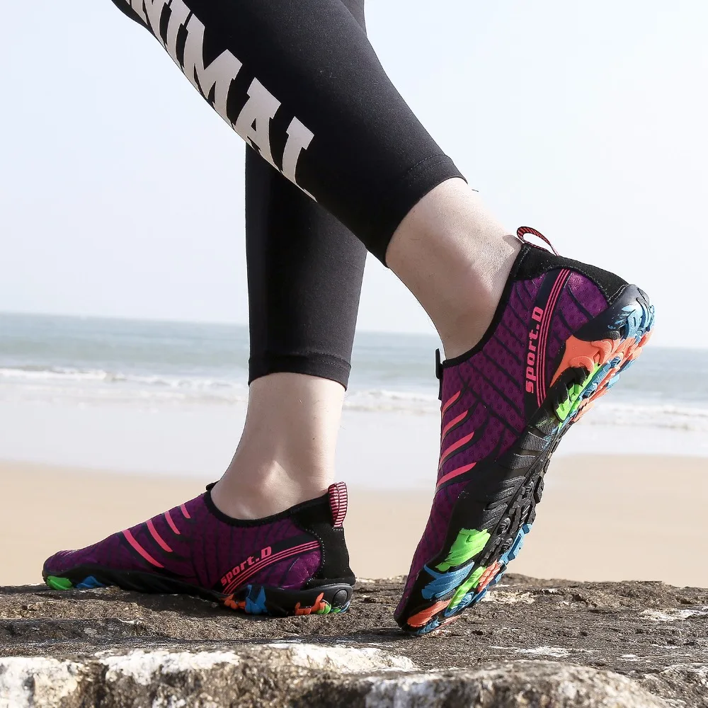Voovix Men Women water shoes adult anti-skid Beach Shoes outdoor Sports Breathable Aqua Unisex Summer Rubber sneakers | Спорт и