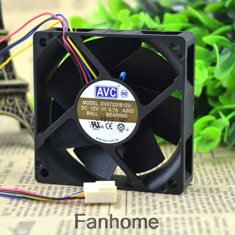 Для AVC 7020 DV07020B12U 12V 0.7A 7 см большой объем воздуха ШИМ контроль температуры двойной