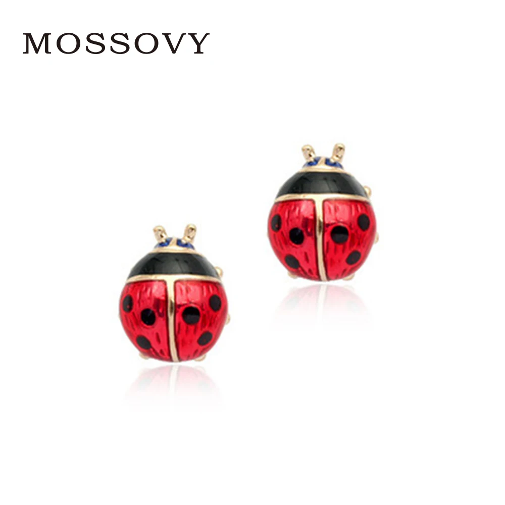 Mossovy Модные Симпатичные жуки серьги гвоздики Изящные аксессуары эксклюзивные